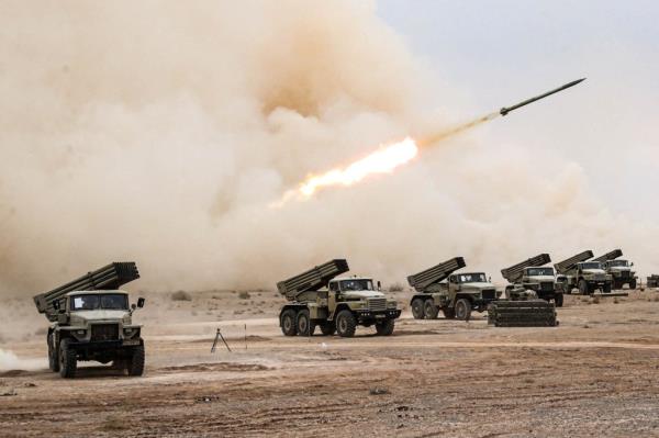 A missile being launched during a military exercise in Isfahan, Iran, October 28, 2023.