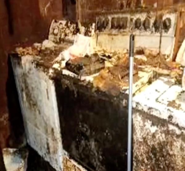 The house's interior was smeared in feces and other filth.