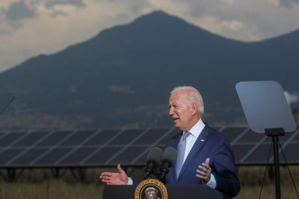 President Joe Biden makes remarks to promote his infrastructure spending proposals during a visit to the Flatirons Campus Laboratories and Offices of the Natio<em></em>nal Renewable Energy Laboratory (NREL), in Arvada, Colorado, U.S. September 14, 2021.