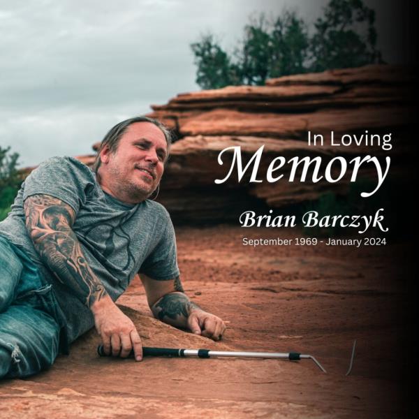 Page announcing the death of Brian Barczyk 