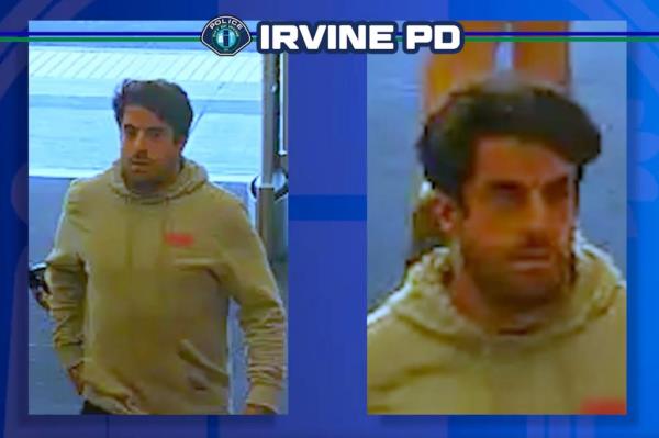 The Irvine Police Department recently released surveillance footage of the alleged thief.